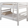 Lit superposés séparables enfant - Bois Pin massif - Blanc - Sommiers inclus - 2 x 90 x 190 cm - HOOCK