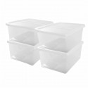 IRIS OHYAMA Set de 4 boîtes de rangement avec couvercle NCB-40 - 4x 40 L - L54 x l39.5 x H24.5 cm - Transparent