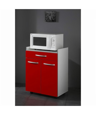 HARMONY Meuble bas micro-ondes L 60 cm - Rouge mat