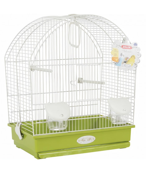 ZOLUX Cage Salomée pour oiseaux - L 40 x P 31 x H 48 cm - Vert olive