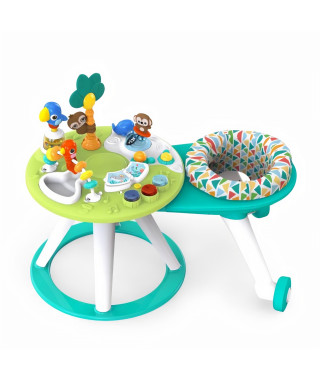 BRIGHT STARTS Aire d'éveil Around We Go 2-in-1 Walk-Around Activity Center & Table - Tropic Cool