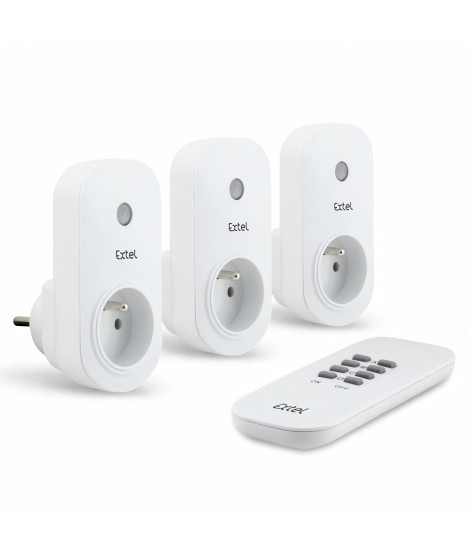 EXTEL Kit de 3 prises télécommandées Easy Domo 200 usage intérieur avec télécommande