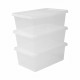 IRIS OHYAMA Set de 3 boîtes de rangement avec couvercle NCB-11 - 3x 11 L - L40 x l27 x H150 cm - Transparent