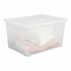 IRIS OHYAMA Set de 3 boîtes de rangement avec couvercle sur roulettes NCBR-50 - 3x 50 L - L54 x l39.5 x H30.5 cm - Transparent