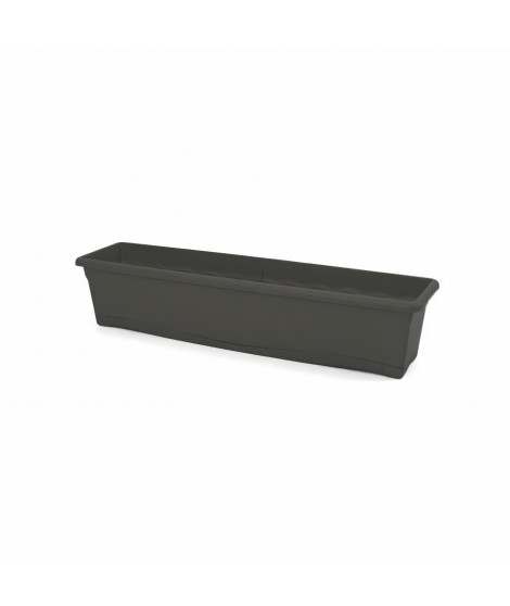 PLASTIKEN Jardiniere rectangulaire - 80 X 20 cm avec plateau - Anthracite