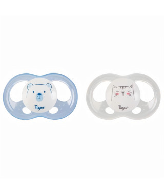 TIGEX 2 Sucettes Soft Touch Silicone Taille 6-18 m  Ourson Chat