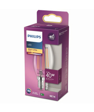 Philips Ampoule LED Equivalent 40W B35 E14 Blanc chaud Non Dimmable