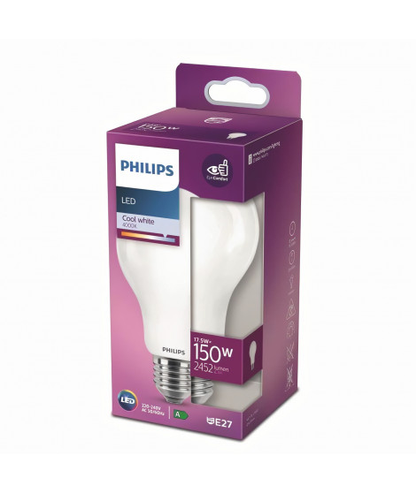 Philips Ampoule LED Equivalent 150W E27 Blanc froid Non Dimmable, verre