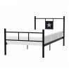 Lit enfant en métal laqué époxy - Noir - Sommier inclus - 90x190 cm - STAR