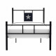 Lit enfant en métal laqué époxy - Noir - Sommier inclus - 90x190 cm - STAR