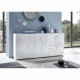 Buffet 3 Portes - Blanc Laqué brillant - L 181 x P 43 x H 84 cm - SORRENTO