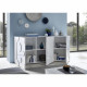 Buffet 3 Portes - Blanc Laqué brillant - L 181 x P 43 x H 84 cm - SORRENTO