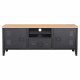 Meuble TV avec 2 grandes portes 1 petite porte 1 espace de stockage - En métal et plateau imitation bois - MODULO