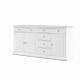 Enfilade 3 portes 7 tiroirs - Blanc - L 188,6 x P 46,1 x H 91,7 cm