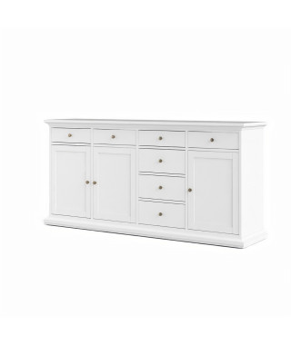 Enfilade 3 portes 7 tiroirs - Blanc - L 188,6 x P 46,1 x H 91,7 cm