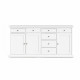 Enfilade 3 portes 7 tiroirs - Blanc - L 188,6 x P 46,1 x H 91,7 cm