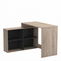 NAGANO Bureau d'angle - Décor chene et noir - L 111,9 x P 100,7 x H 76,7 cm