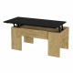 SWING Table basse relevable - Décor chene et noir - L 100 x P 50 x H 44 cm