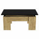 SWING Table basse relevable - Décor chene et noir - L 100 x P 50 x H 44 cm