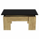 SWING Table basse relevable - Décor chene et noir - L 100 x P 50 x H 44 cm