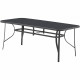 Ensemble repas de jardin 6 personnes - structure acier - Table 180x90 cm avec plateau en verre + 6 fauteuils pliants