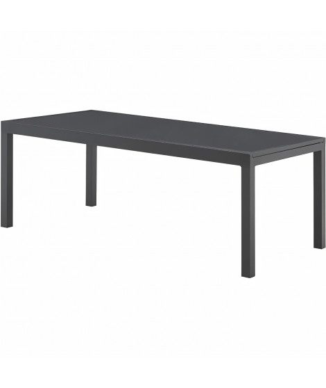 Table de jardin extensible 8 a 12 personnes - 200-320 x 100 x H.75 cm - Aluminium et Plateau en verre - Extension latérale ma…