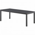 Table de jardin extensible 8 a 12 personnes - 200-320 x 100 x H.75 cm - Aluminium et Plateau en verre - Extension latérale ma…