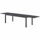 Table de jardin extensible 8 a 12 personnes - 200-320 x 100 x H.75 cm - Aluminium et Plateau en verre - Extension latérale ma…