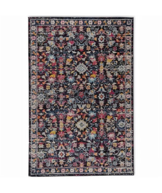 NAZAR Tapis EMA vintage coloré - 120 x 170 cm - Bleu, beige et rouge