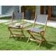 Lot de 4 chaises de jardin en bois d'acacia FSC et assise textilene - 50 x 57 x 90 cm - Gris