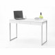 Bureau 3 tiroirs - Décor blanc - L 125,8 x P 51,6 x H 76,5 cm - TYLI