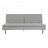 ELIANA Banquette convertible clic-clac 3 places - Tissu gris - L 189 x P 100 x H 86 cm