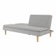 ELIANA Banquette convertible clic-clac 3 places - Tissu gris - L 189 x P 100 x H 86 cm