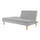 ELIANA Banquette convertible clic-clac 3 places - Tissu gris - L 189 x P 100 x H 86 cm