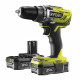 RYOBI Perceuse-visseuse sans fil 18V ONE+ R18DD3-220TA17 - 2 batteries de 2Ah - une boite a outils  - un coffret 17 accessoires