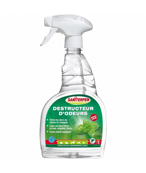 SANITERPEN Destructeur d'odeurs - Pour animaux domestiques - Pret a l'emploi - 750 ml