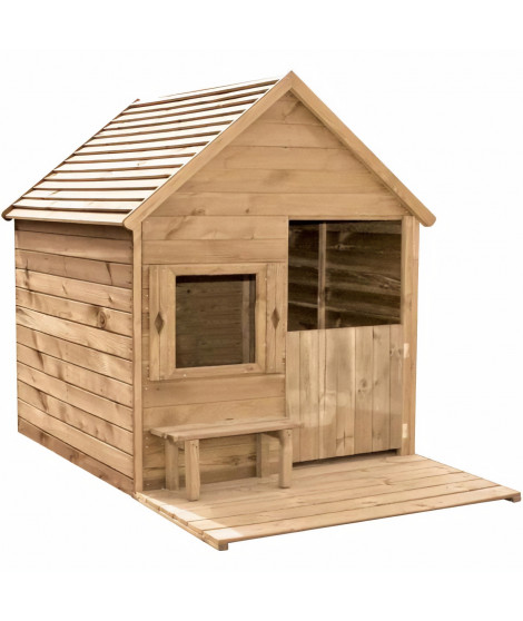 Cabane en bois pour enfant  HEIDI -  (L) 1,23 x (l) 1,69 x (h) 1,58 m