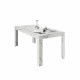 Table de Salle a Manger rectangulaire - Blanc marbre - L 180 x P 90 x H 79 cm - MARMO