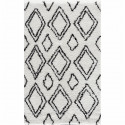 NAZAR Tapis de salon Shaggy longues meches style Berbere - 120 x 160 cm - Blanc et creme