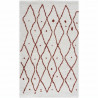 NAZAR Tapis de salon Shaggy longues meches style Berbere - 120 x 160 cm - Blanc et terracotta