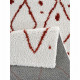 NAZAR Tapis de salon Shaggy longues meches style Berbere - 120 x 160 cm - Blanc et terracotta