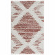 NAZAR Tapis de salon Shaggy longues meches style Berbere - 120 x 160 cm - Blanc et terracotta