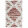 NAZAR Tapis de salon Shaggy longues meches style Berbere - 120 x 160 cm - Blanc et terracotta