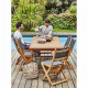 BOCARNEA Table pliable en eucalyptus Charly - 160 cm