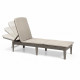 ALLIBERT by KETER - Bain de soleil 4 positions Jaipur avec coussin - imitation rotin - coloris cappuccino.