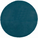 Tapis doux effet fourrure - Bleu canard - D 80 cm