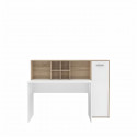 Bureau gauche/droite 1 porte - Décor Blanc mat et chene sonoma - L 158 x P 60 x H 116 cm - ERIADU