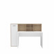 Bureau gauche/droite 1 porte - Décor Blanc mat et chene sonoma - L 158 x P 60 x H 116 cm - ERIADU