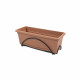 PLASTIKEN Jardiniere 50x20cm avec plateau et support balcon - Terracotta