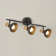 COREP Spot 3L Alvar bicolore en métal avec sticker effet bois - E14 40 W - Noir et naturel